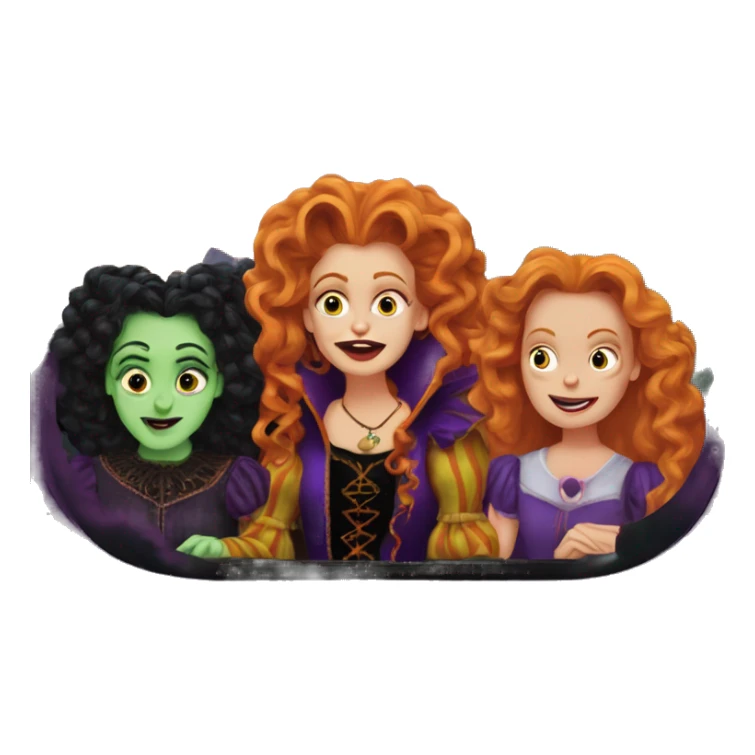 Sanderson sisters from hocus pocus watching an outdoor movie sticker