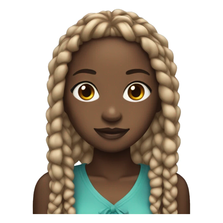 Black girl with box braids sticker