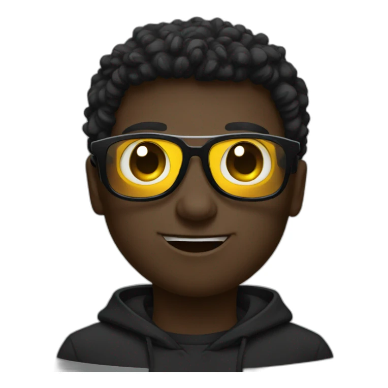 Black sunglasses Funny expression. Wear a black sweatshirt sticker