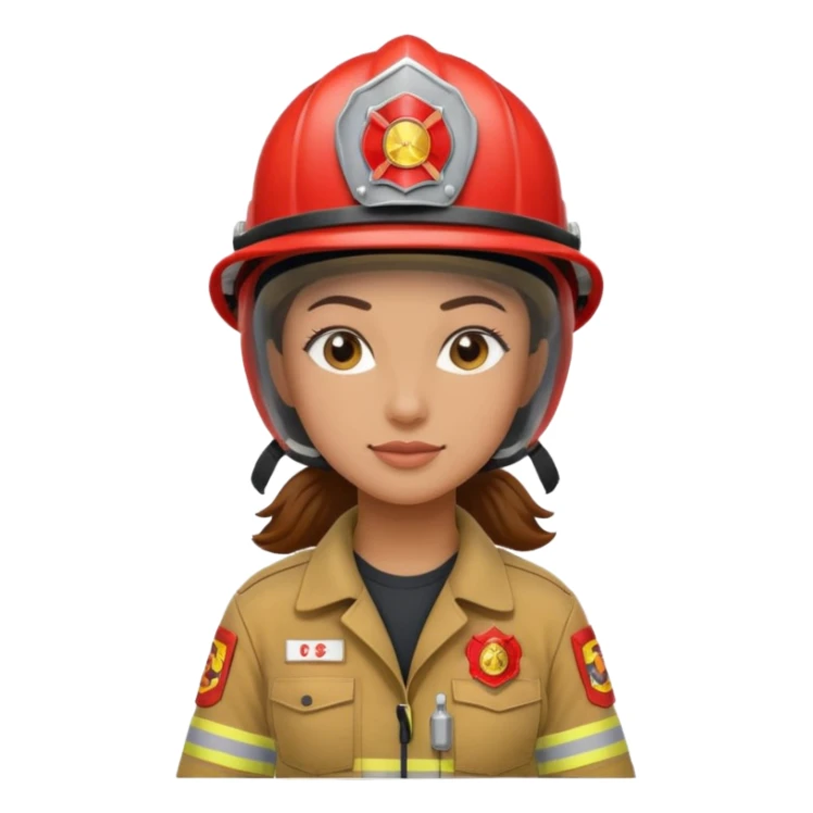 women Firefighter wearing helmets sticker