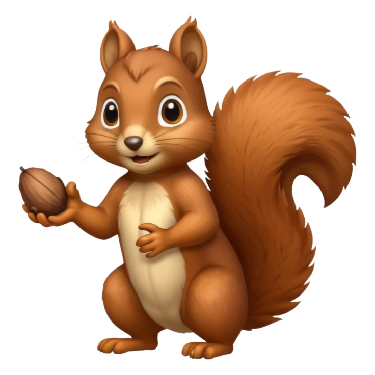 A playful squirrel holding an acorn with both paws.












































 sticker