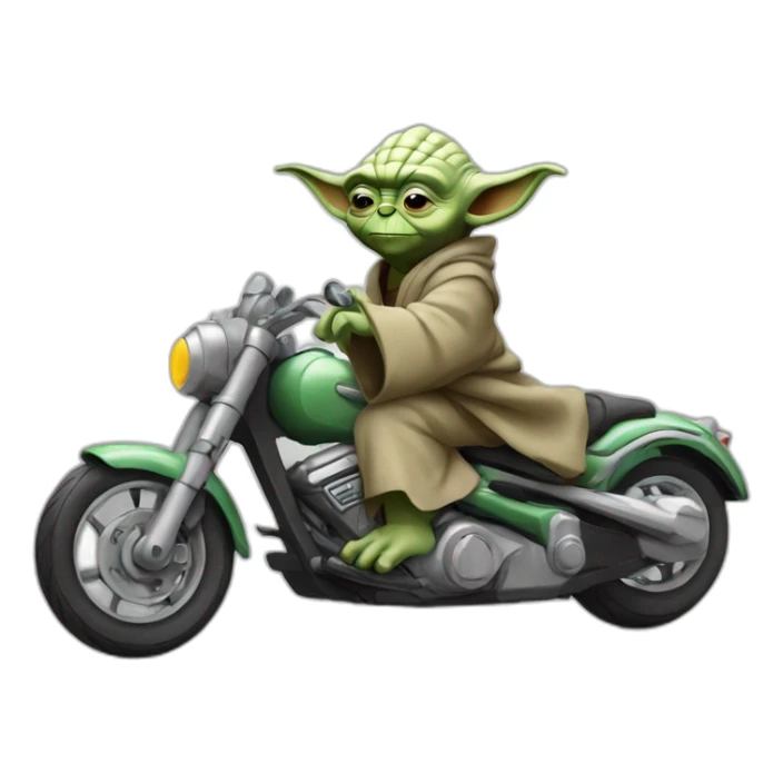 Yoda qui fait de la moto sticker