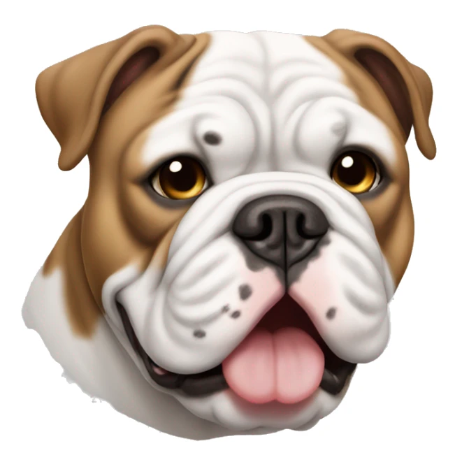 english bulldog white and brown sticker