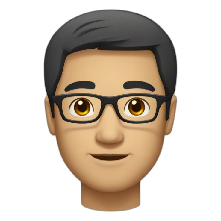 one vietnamese guy with short dark hair and rectangle black glasses sticker