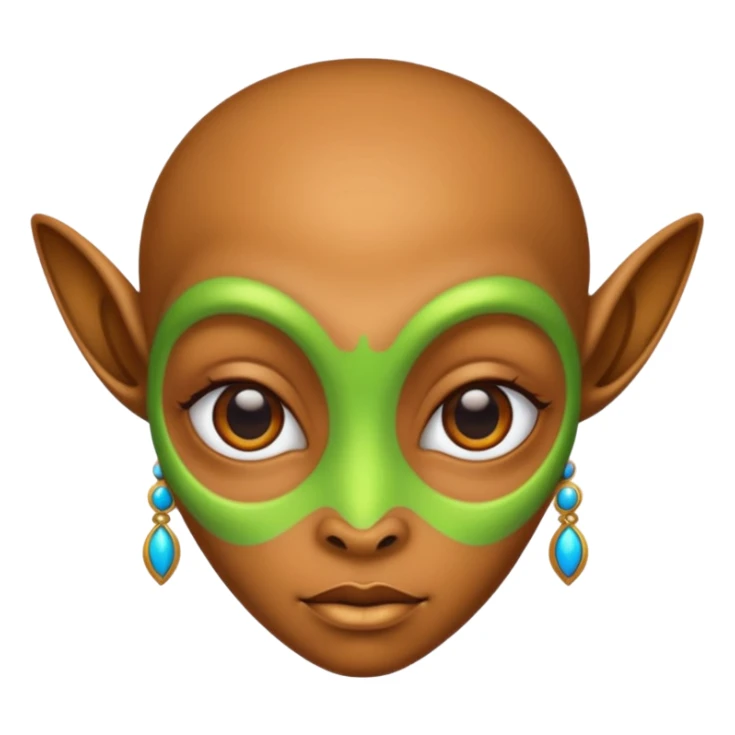 alien living in desert, very colorful, accessories, just face  sticker