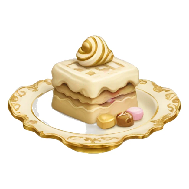 vintage rococo beige and gold plate of sweets sticker