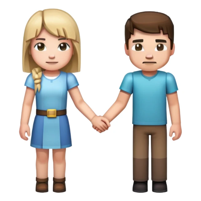 Minecraft boy and girl holding hands sticker