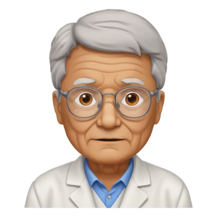 una imagen de un abuelo de 63 años sin bata medica con gafas sticker