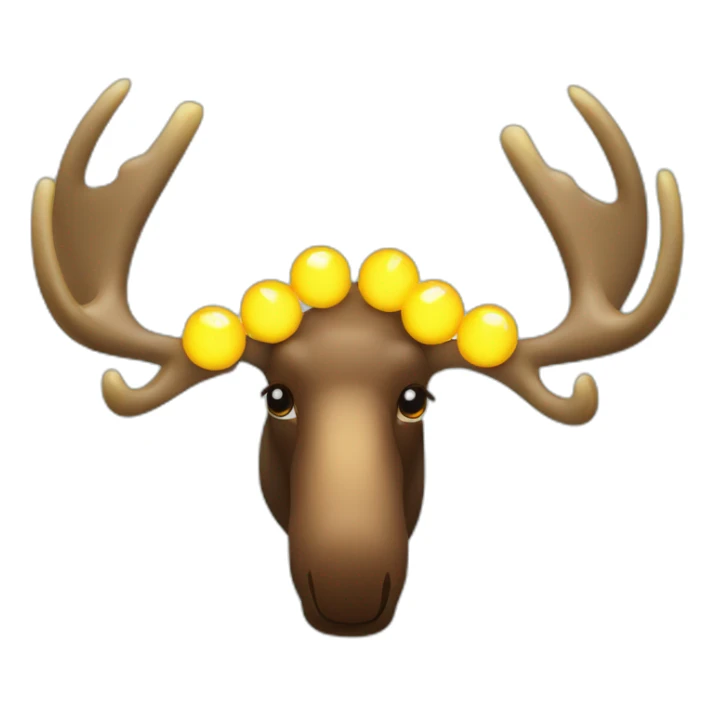 moose horns with yellow Christmas lights sticker