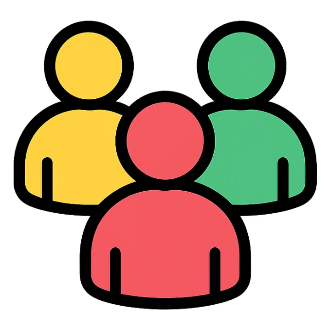 living fellowship, harmonious group of people, sense of community, modern icon style, simple and clear, minimal color, clean lines sticker