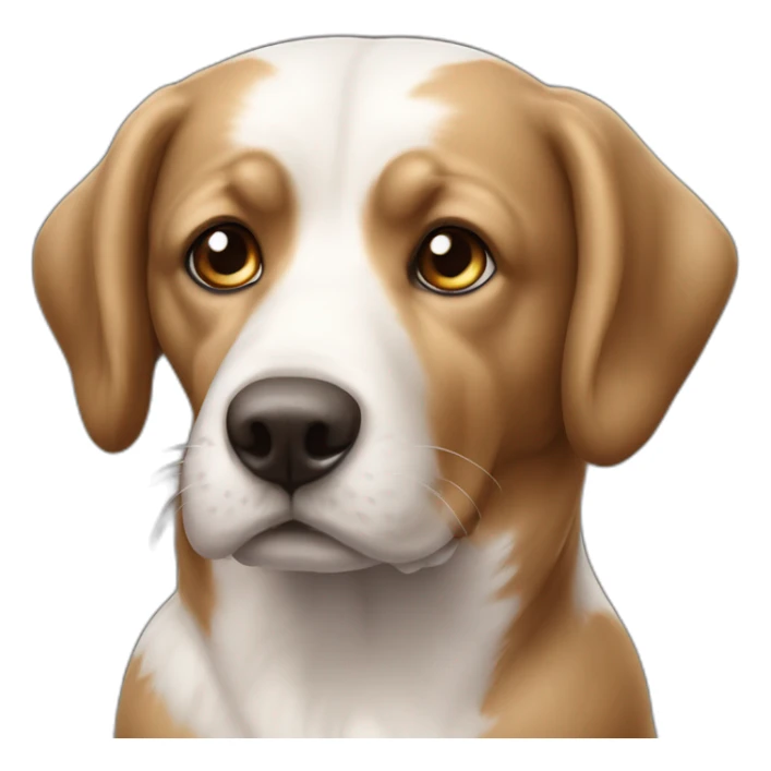 chien brun avec tache blanche milieu des yeux sticker