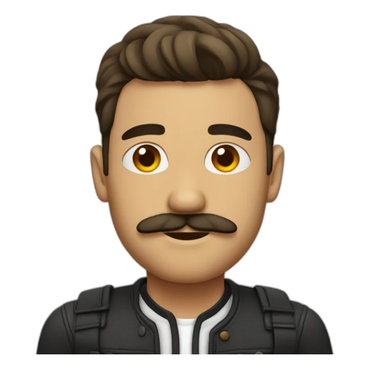 guy with a moustache, undercut and side parting hair sticker
