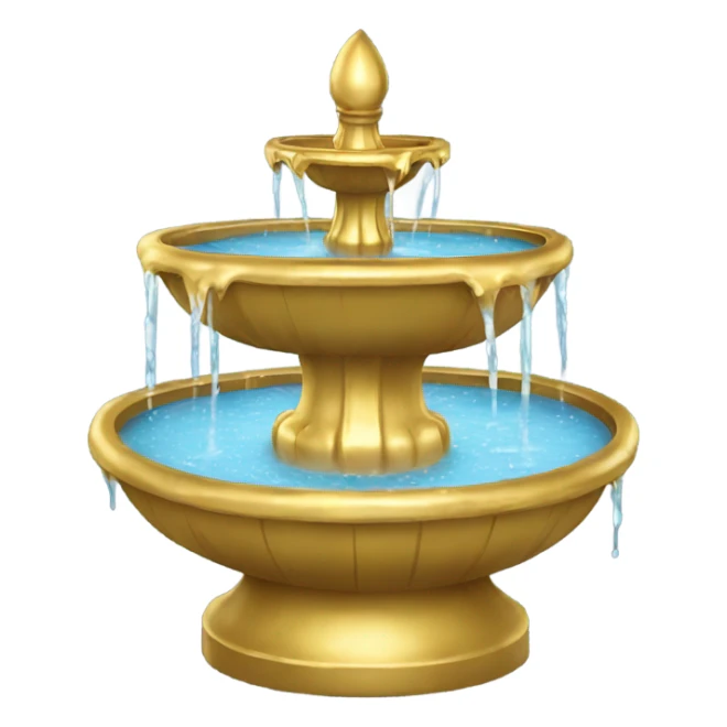 gold water fountain sticker