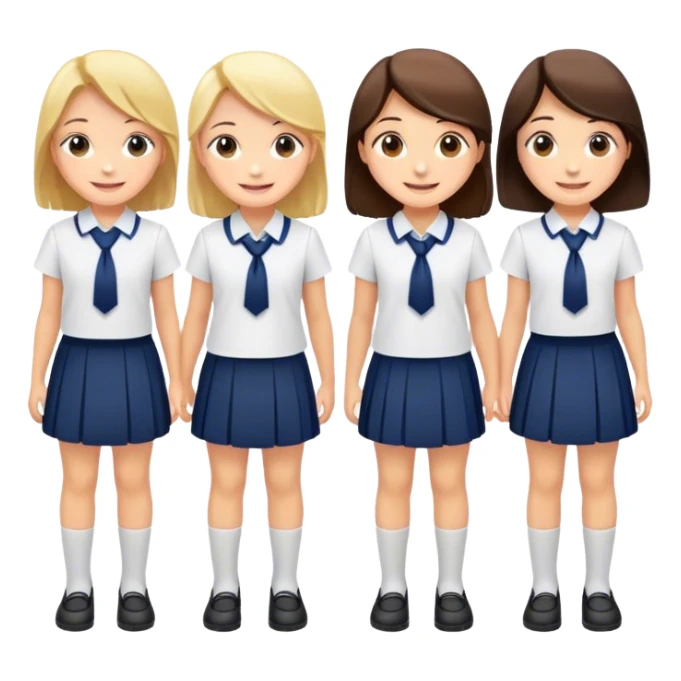 a group of girls in same school uniforms sticker