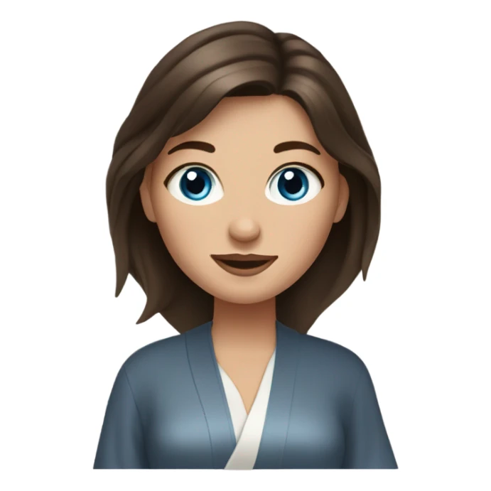 In Robe Spa day white girl brunette blue eyes freackles sticker