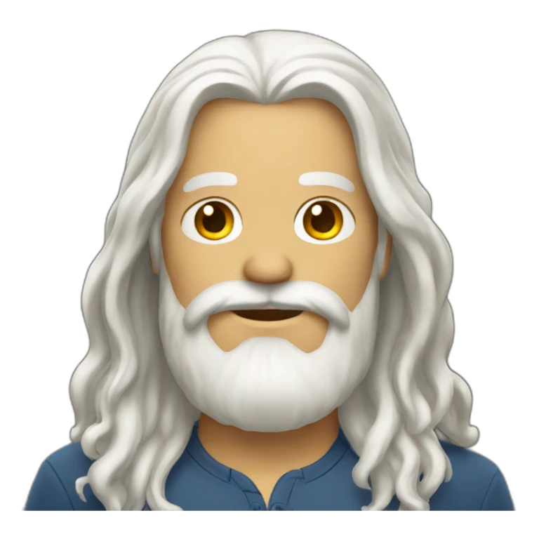Man with long white hair and brown beard sticker