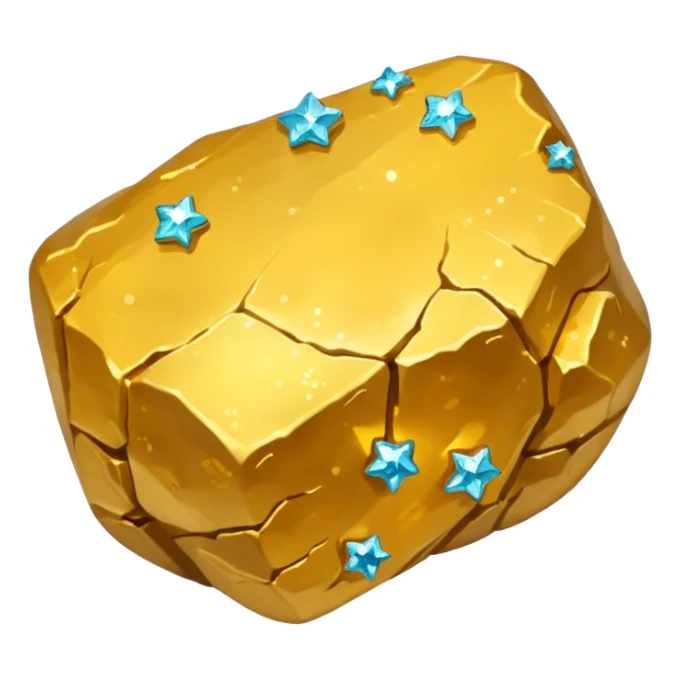 rough gold nugget with sparkles emoji style sticker