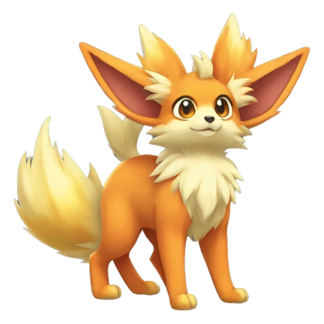  Fennekin-Flareon—Vulpix-Fakemon Full body sticker