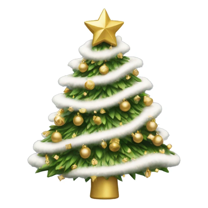 Christmas tree with white and gold decorations sticker