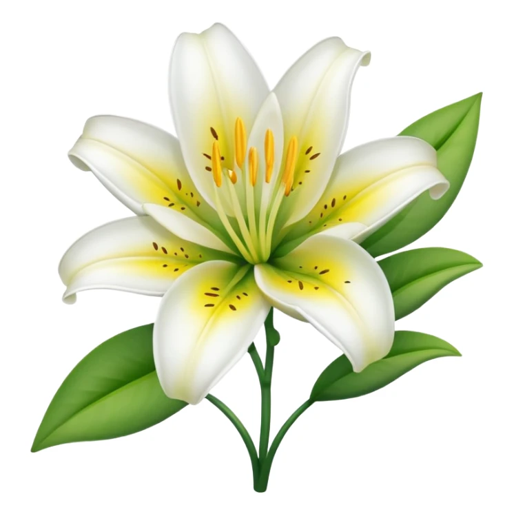 lily flower with eyes and smile no face sticker