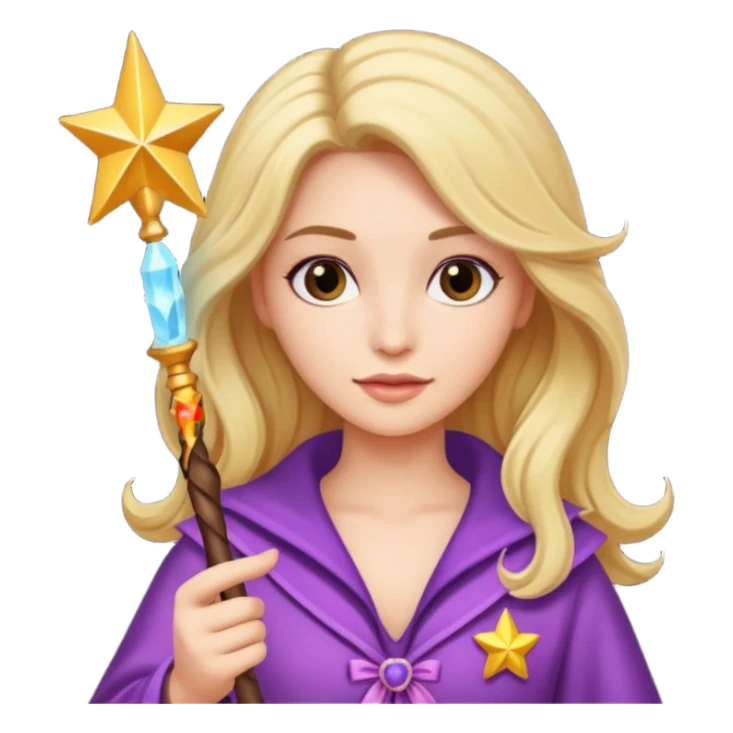 beautiful-haired woman with a wand sticker