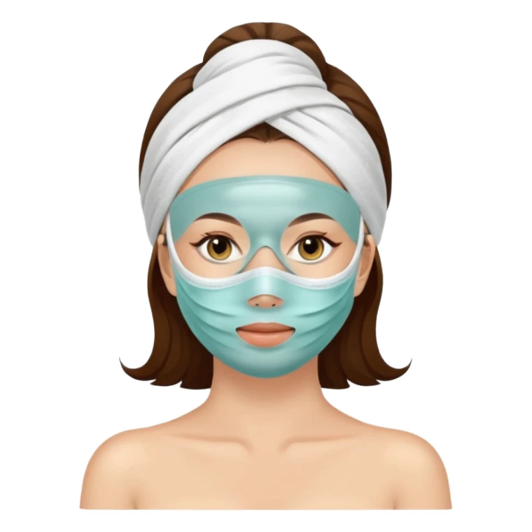 Lady with face mask spa beauty full face relaxing sticker