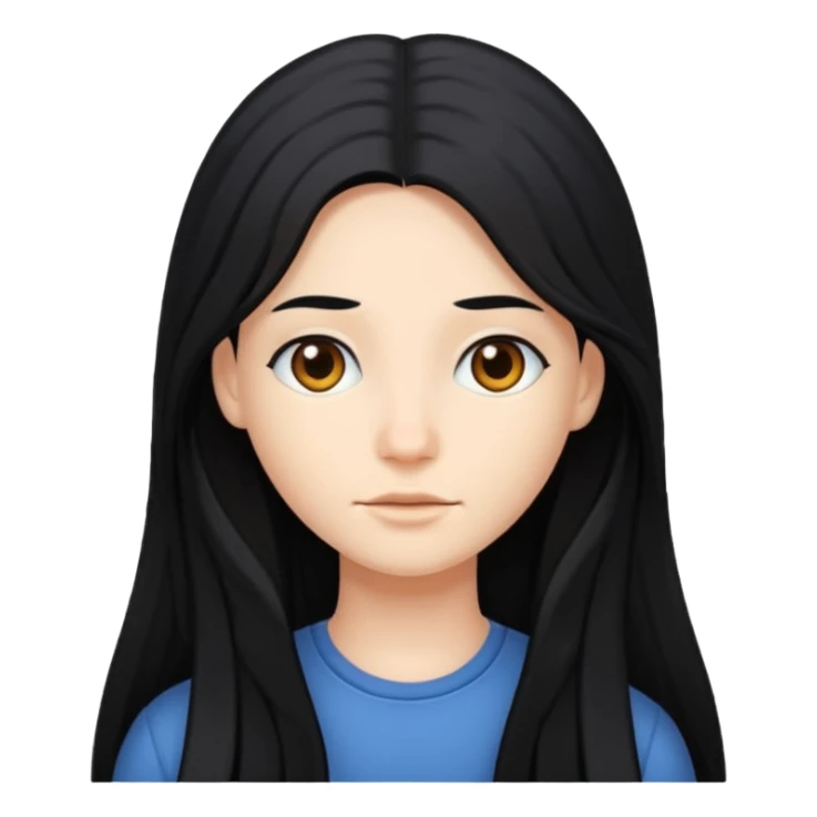 back view of a person with long black hair sticker