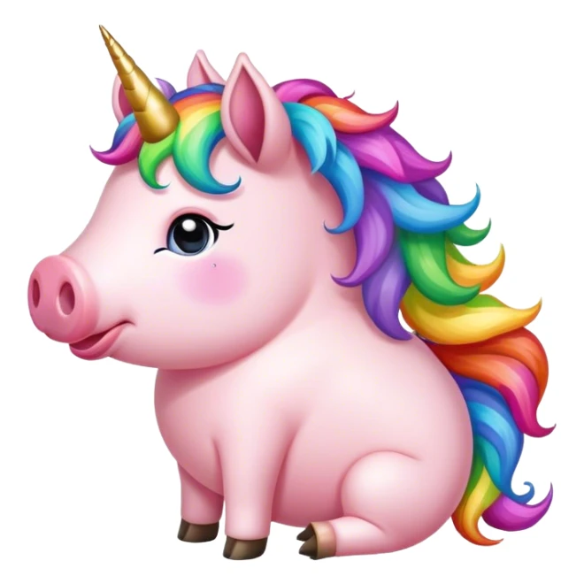 Unicorn on top of a pig sticker