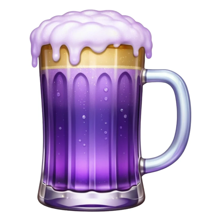 glitter cian and purple beer sticker