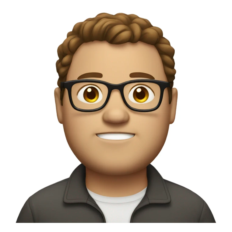 fat guy with glasses and brown hair  sticker