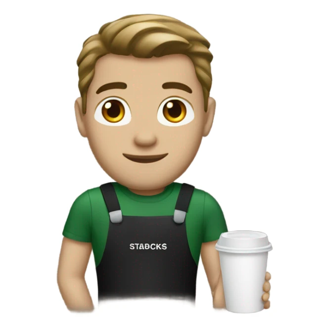 Male Starbucks employee sticker
