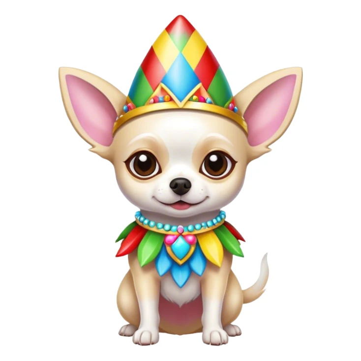 White chihuahua in carnival costume  sticker