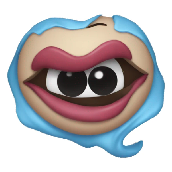 Un emoji enamorado mordiendo sus labios sticker