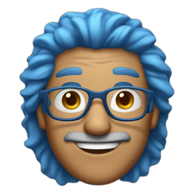 Dad with blue hair and glasses sticker