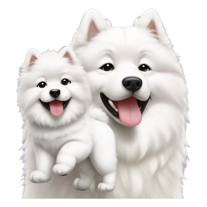 Mommy samoyed with puppy samoyed  sticker