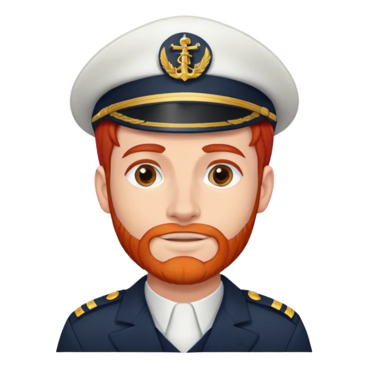 a male boat captain with red hair no beard  sticker