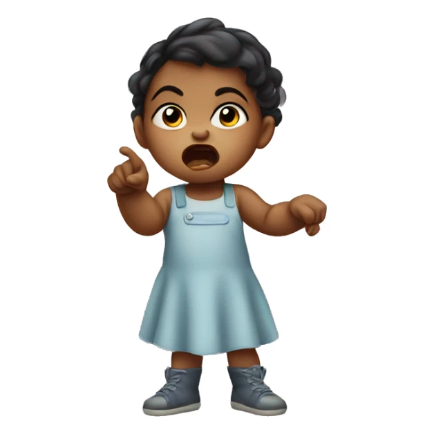 angry baby girl pointing with hand sticker