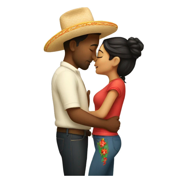 Couple kissing Mexican  sticker