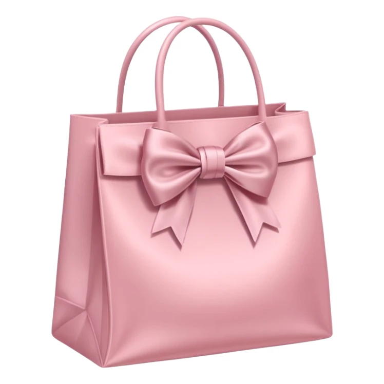 light pink shopping bag with bow emoji  sticker