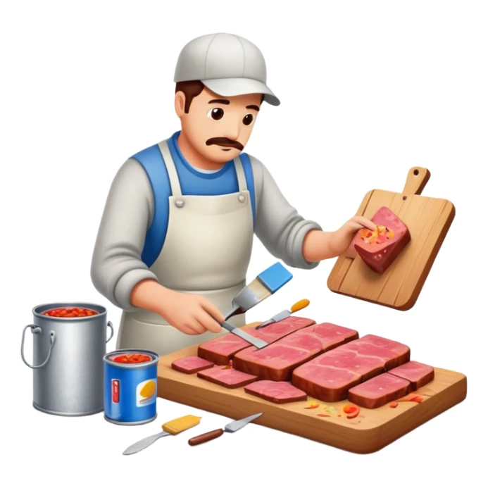 artist painting a SPAM meat landscape  sticker