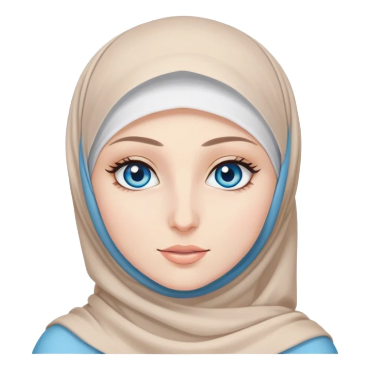 pale hijabi girl with blue eyes and long lashes  sticker