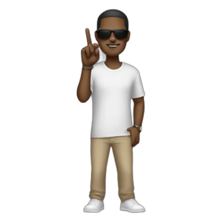 Black man wearing sunglasses doing gang sign sticker