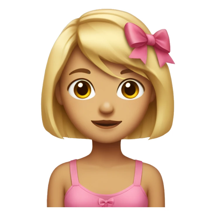 Cute girl with bow on a hair bob sticker
