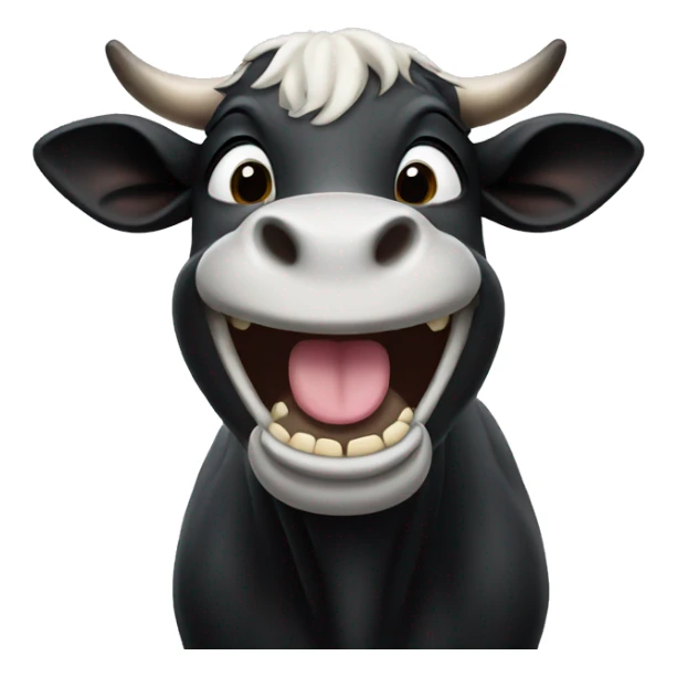 Black cow laughing sticker
