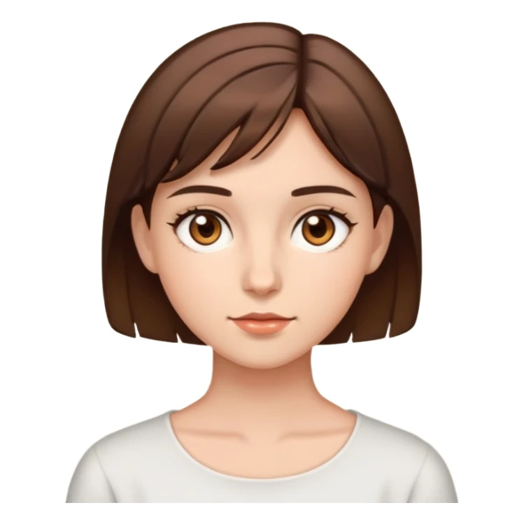 Girl with brown eyes, short brown hair sticker