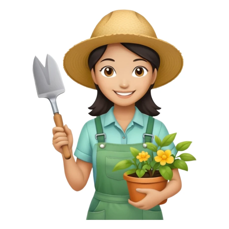 Gardener Asian female sticker