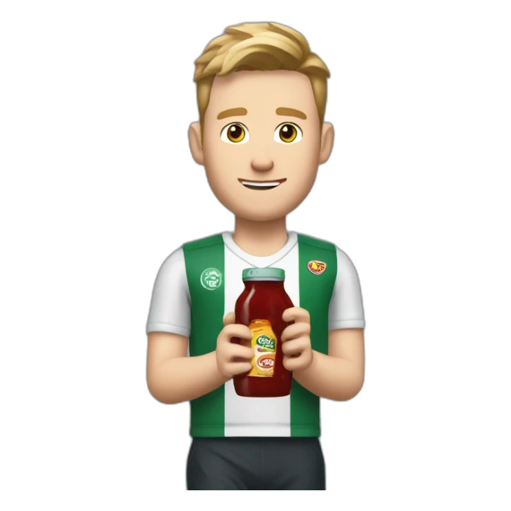 Scott mctomminay holding a bottle of sauce sticker