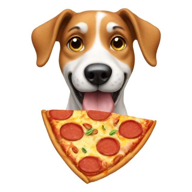 dog eating pizza sticker