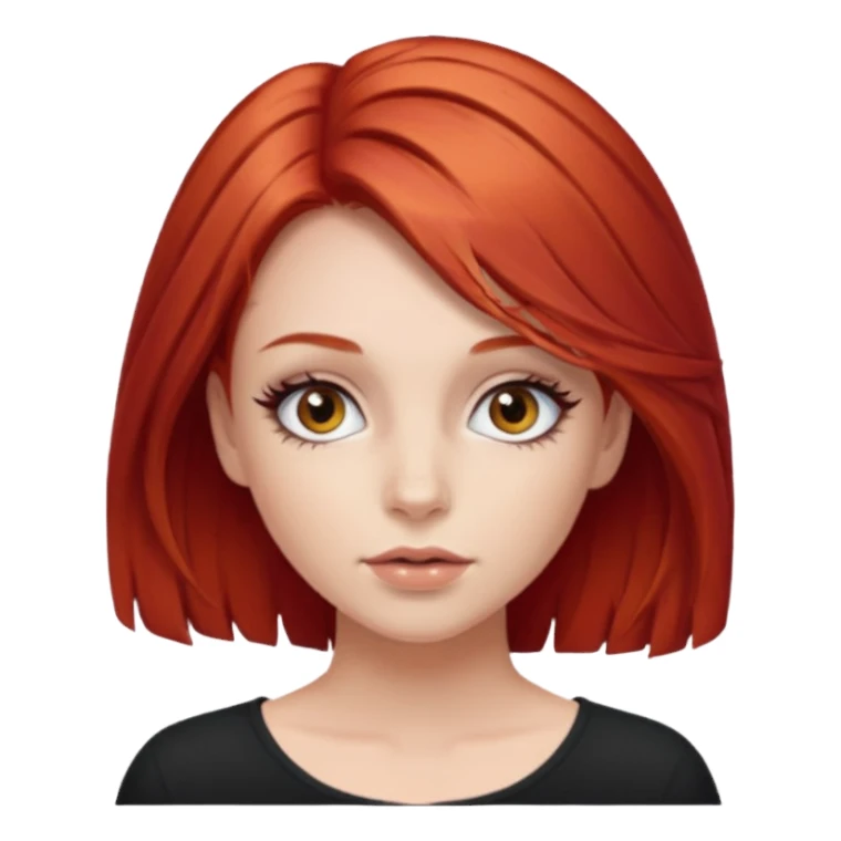 Girl with red hair and short mega volume lash extensions sticker