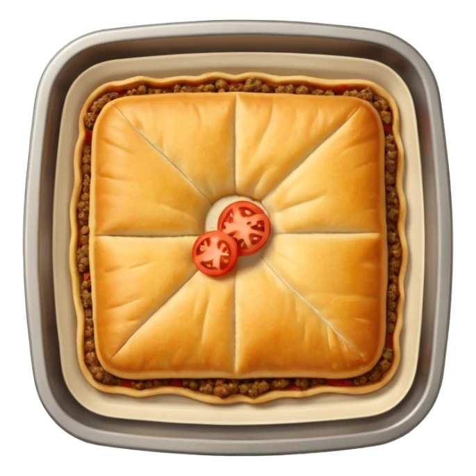 open square meat esfirra with ground meat and tomato filling sticker